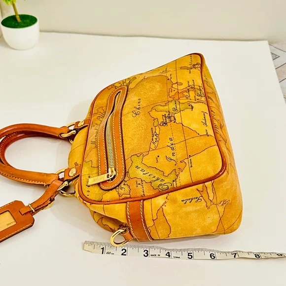 Alviero Martini Brown Map Print purse